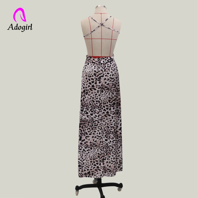Adogirl леопардовое сексуальное вечернее платье с открытыми плечами на бретельках