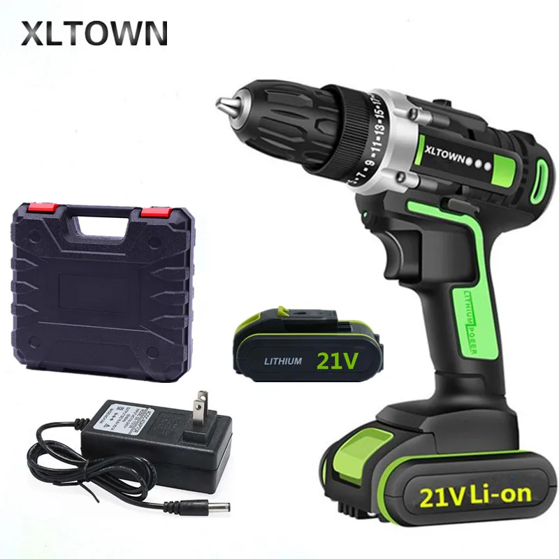 XLTOWN 12/16.8/21 в Беспроводная электрическая дрель с 2 перезаряжаемыми литиевыми