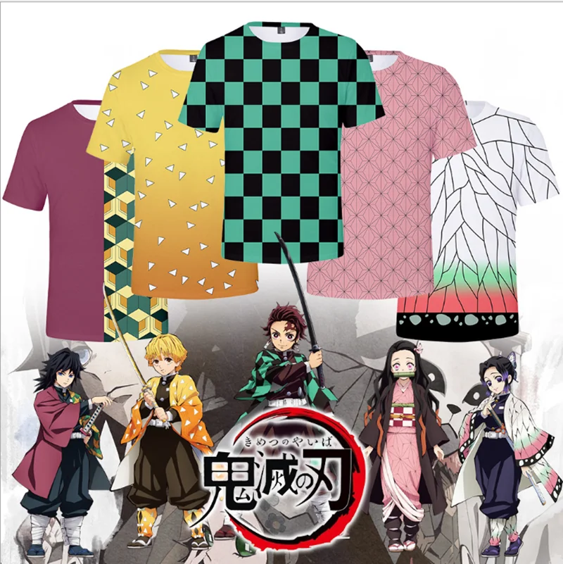 

Kimetsu no Yaiba cos Kamado Tanjirou Demon Slayer anime man woman top cosplay High-quality fashion costume T shirt