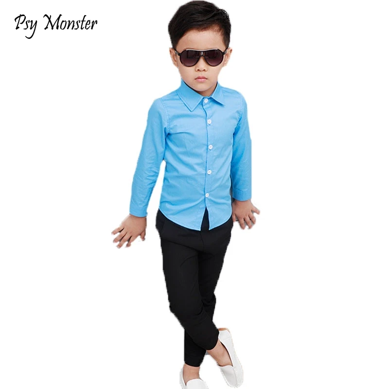 Рубашка для мальчиков с длинным рукавом белая свадебная одежда брендовые