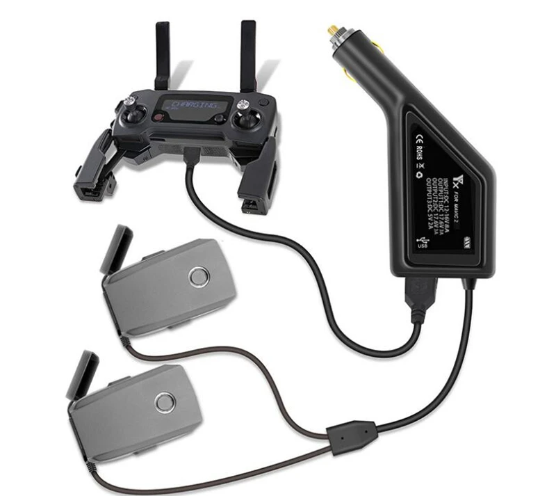 3 канальный адаптер для автомобильного зарядного устройства DJI Mavic 2 Pro / Zoom с