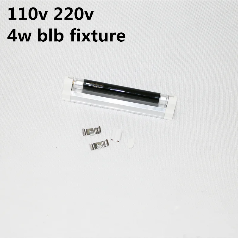 4W FIXTURE Черный светильник, синий BLB светильник, УФ-лампа с креплением и проводом, Европейская или американская вилка, 110 V-240 V T5 4W 6W 8W - Мощность в ваттах: 4W FIXTURE