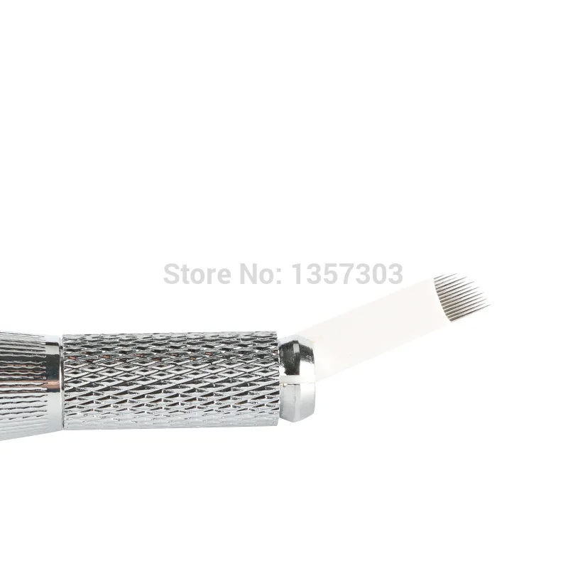 

0.3mm 10PCS 14 Pins needle blade permanent makeup Eyebrow tattoo High Low arc blades needles for manual pen microblading