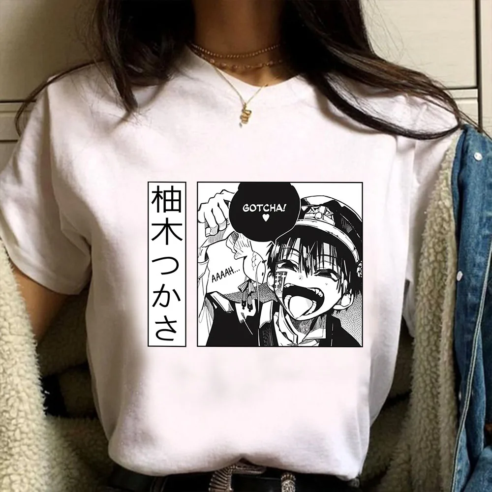

Популярная аниме футболка Hanako-Kun с милым принтом в виде туалета Необычные забавные мультяшные футболки Харадзюку повседневные топы с корот...