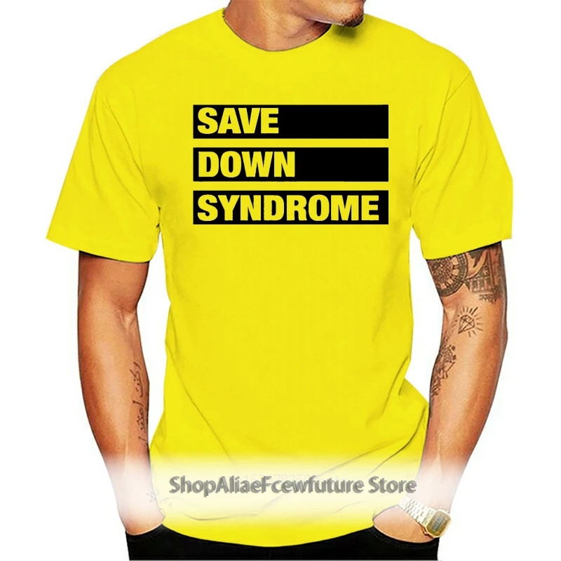 

Men Short Sleeve Tshirt Save Down Syndrome Logo Unisex T Shirt Women t-shirt
