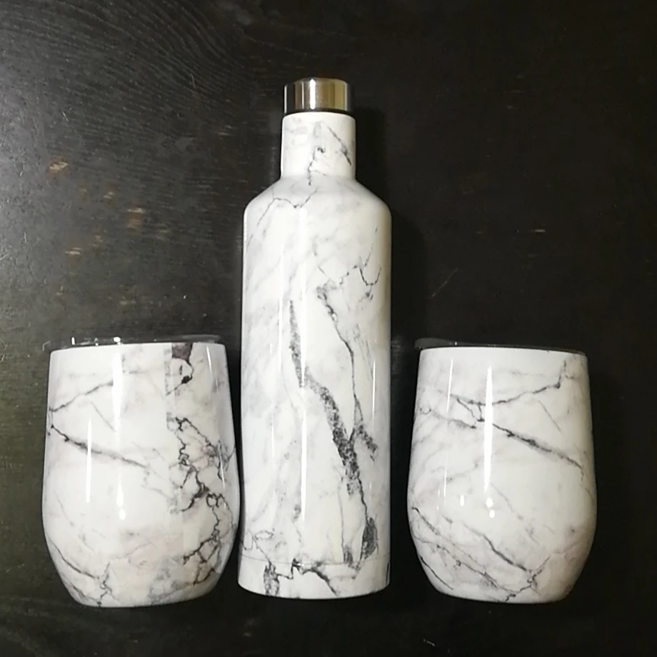 10 компл./лот Подарочная коробка 2*12oz чашки бокалы для вина + 1*500 мл бутылка из