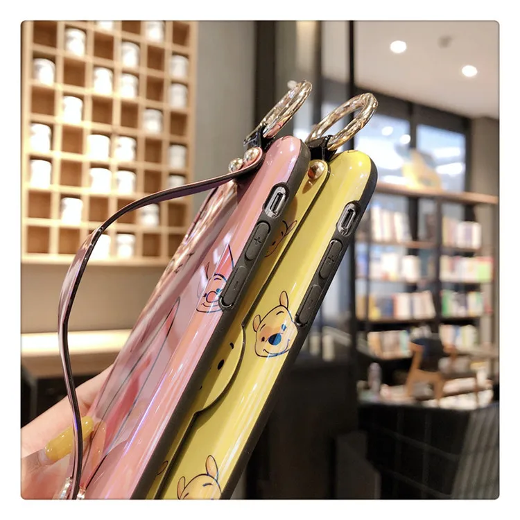 Для Iphone 6 7 8 S Plus X XR XS XSMAX милый мультфильм Винни Медведь поросенка чехол для телефона защитный силиконовый из ТПУ чехол на запястье
