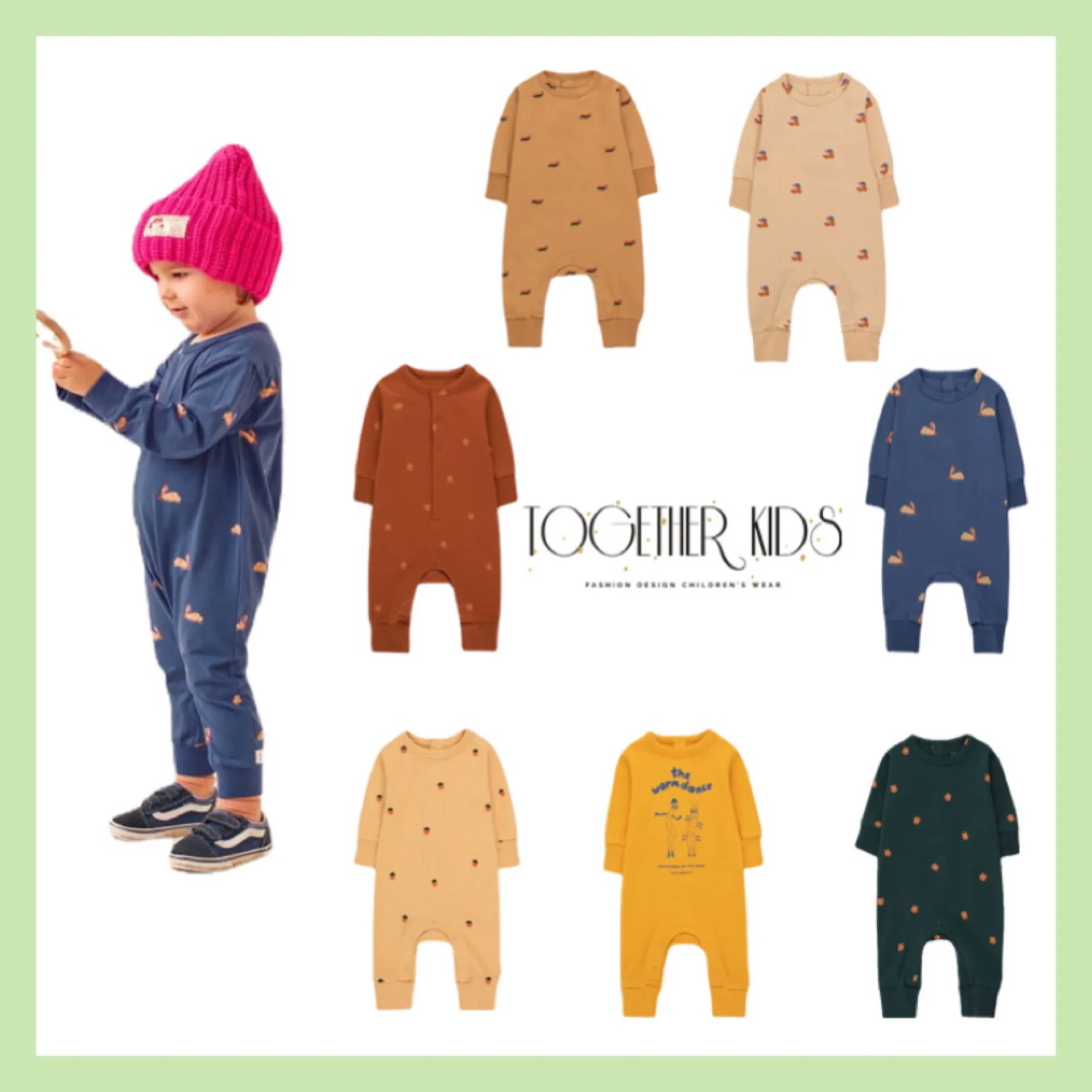 

Детский хлопковый комбинезон с длинным рукавом, на осень