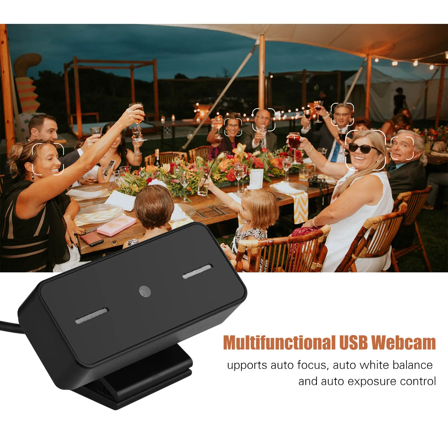 

Clip-on PC Webcam USB Laptop Desktop Computer Camera 5MP 2592 * 1944 HD Web Camera Auto Focus Built-in Microphone for Live Video