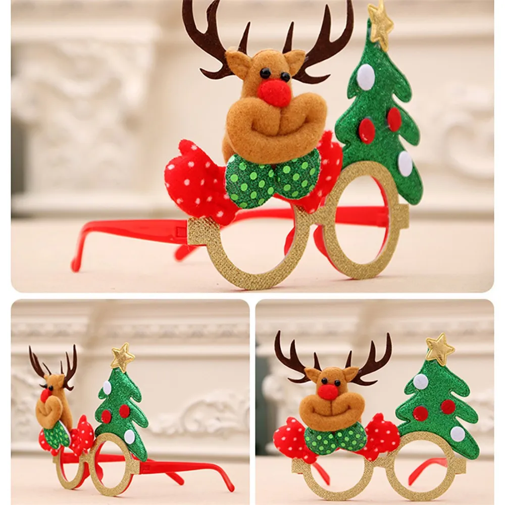 Рождественские украшения Санта Снеговик рога очки фестиваль вечерние игрушки