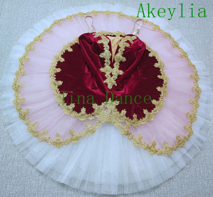 Новинка профессиональная балетная юбка-пачка с блестками красный цвет для детей