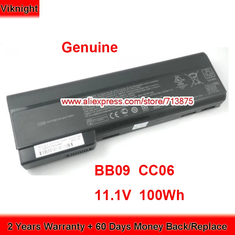 

Genuine BB09 Battery CC06 for Hp EliteBook 8460p 8570P WX558AV 8560p 6360b 6460b 628369-421 628664-001 628670-001 11.1V 100Wh