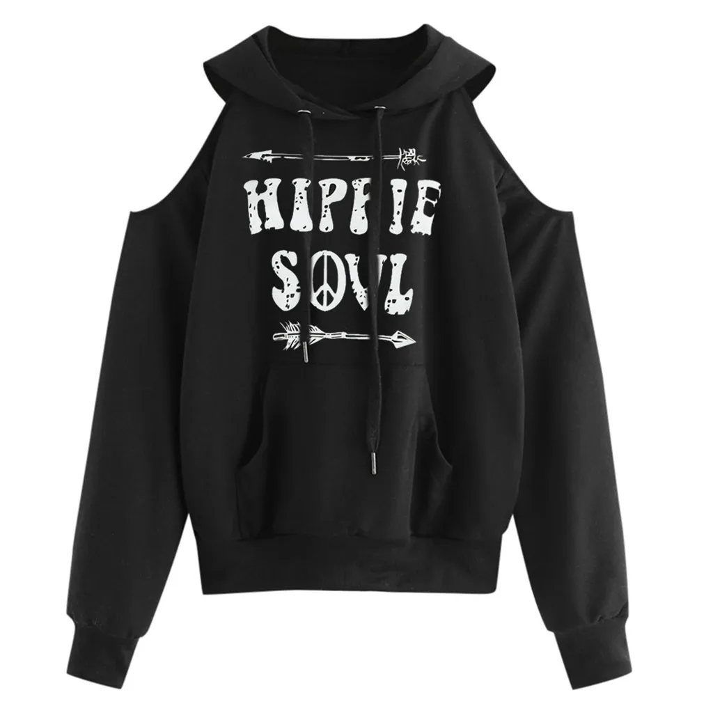 2019 женские толстовки Женская толстовка с принтом длинный рукав повседневная