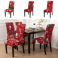 christmas chair covers santa printed elastic stretch dining chairs chair slipcover kitchen seat cover home decor hogar sillas