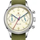 Часы SEAKOSS Мужские Наручные Механические с хронографом и Т-сапфировым ремешком, армейские, с хронографом ST19 Seagull 1963, 38 40