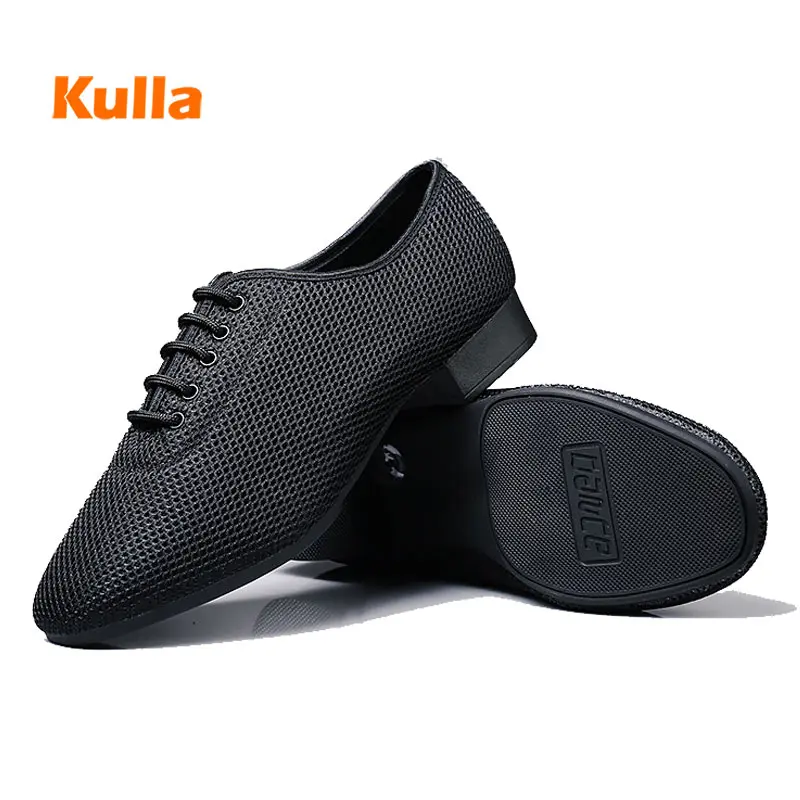 Latin Dance Shoes Man Salsa Dancing Shoes Ballroom Black Low Heeled 3cm Large Size 45 Boy Jazz Modern Soft Sole Men's Shoes