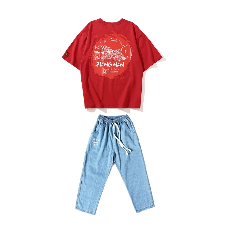 

Hip Hop Costumes Boys Modern Dance Performance Outfits Kids Loose Street Dancing Clothing Children Jazz Stage Show Wear DNV13046