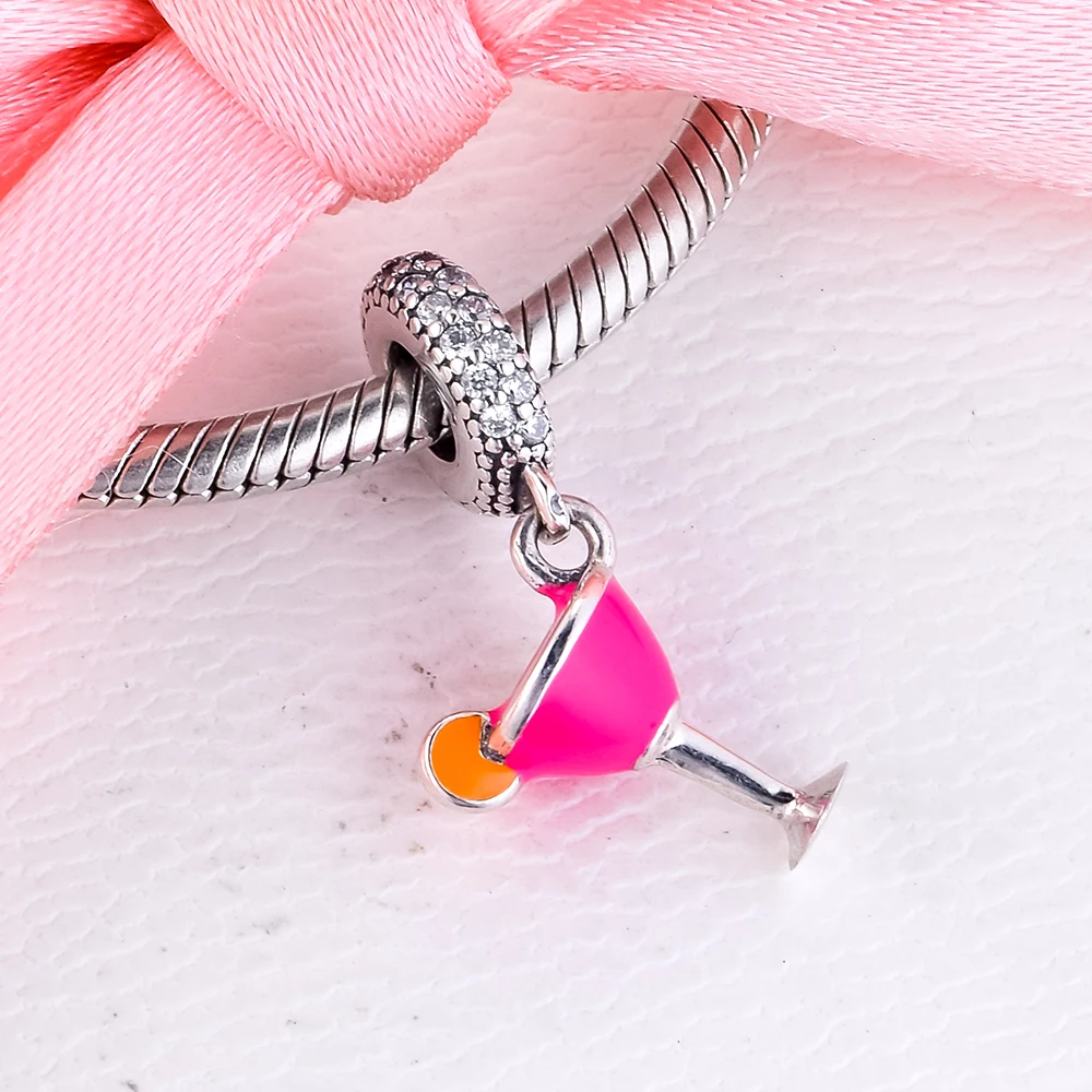 

Charms 925 Silver Original Fit Pandora Bracelets Sterling Silver Fruity Cocktail Charm Beads for diy Women Jewelry