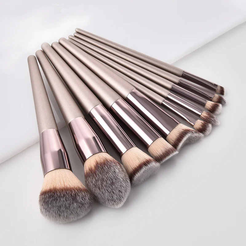 

GUJHUI Luxury Champagne Gold Makeup Brush Foundation Make up Brushes Set High-grade Nylon Powder Pincel Cosmetics Beauty Tools