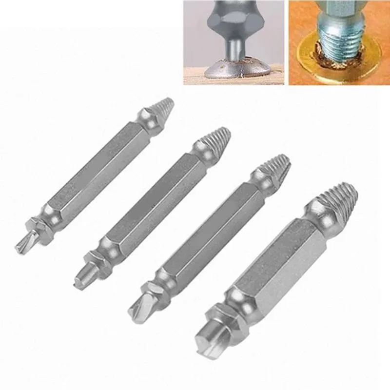 

4pcs Damaged Screw Extractor Speed Out Drill Bits Removal Broken Bolt Remover Thread Tap Drill Bits Set Screw Extractor