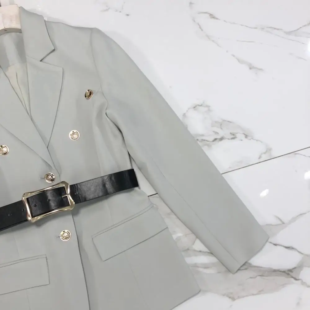 2020 полиэстер хлопок серый новый женский комплект куртка длинное пальто