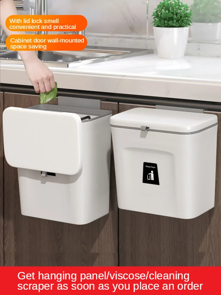 

Household Complete Cabinet Wall-Mounted Trash Can Punch-Free Living Storage Rack Fabulous Kitchenware Storage Product