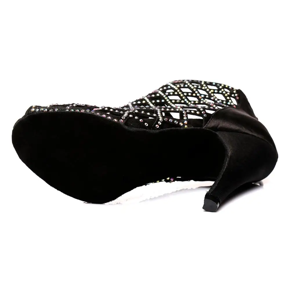 DKZSYIM Ballroom Latin Dance Shoes Women Flamenco Tango Pole Salsa Dancing Ladies Girls Rhinestone Black Boots Wholesale | Спорт и