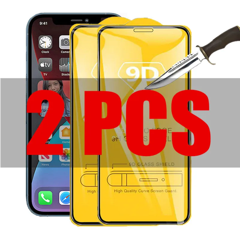 

2Pcs 9D Glass For iPhone 12 pro MAX Protective Glass on For iPhone 12 Mini 12pro iPhone12 12mini Screen Protector Film