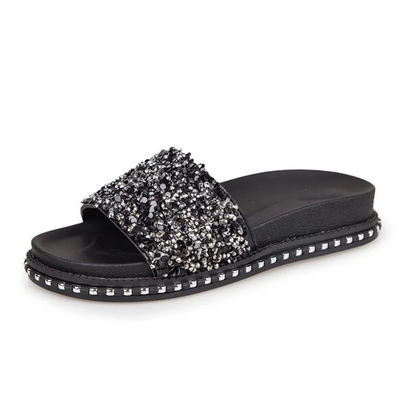 

New Summer Women's Thick-soled Sandals and Slippers for Home Ladies High-heeled Waterproof Non-slip Beach Slippers