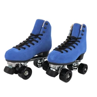steel bracket quad roller skate pro sport double line roller skate men women blue patines suede martin boots 4 wheel skate shoes