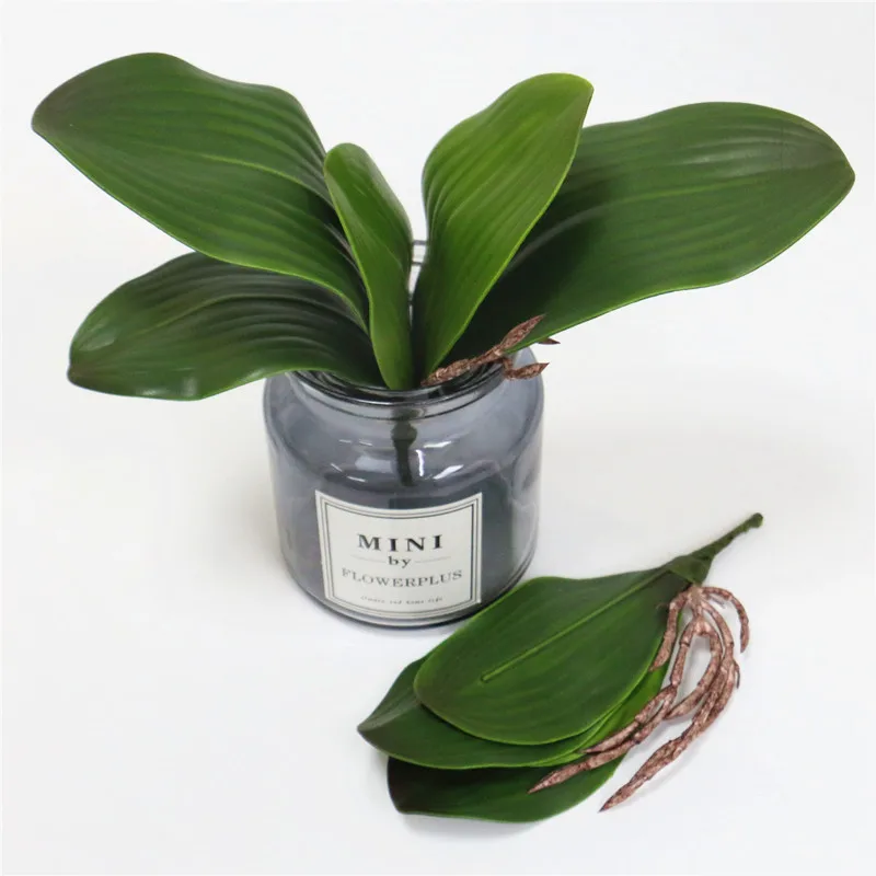 1 шт. Настоящий сенсорный Искусственный растительный лист phalaenopsis лист PU растение декоративный цветок материал вспомогательный лист домашний сад Рождественский Декор искусственные цветы тычинки цветов статуэтки