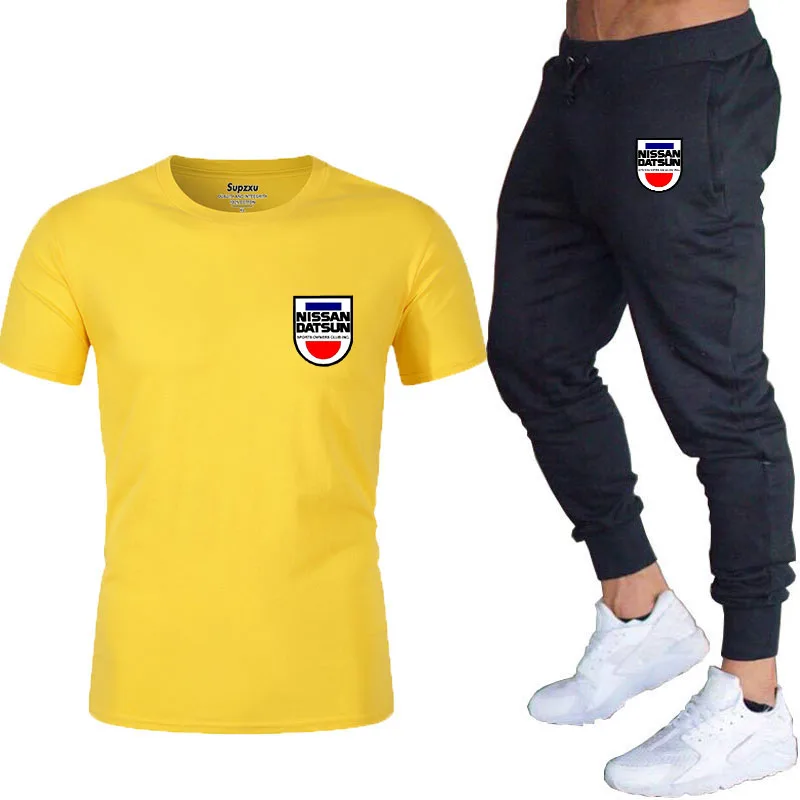 

2021 summer T-shirt and pants two-piece men's casual sports suit tide brand sportswear pure cotton fashion men's clothing