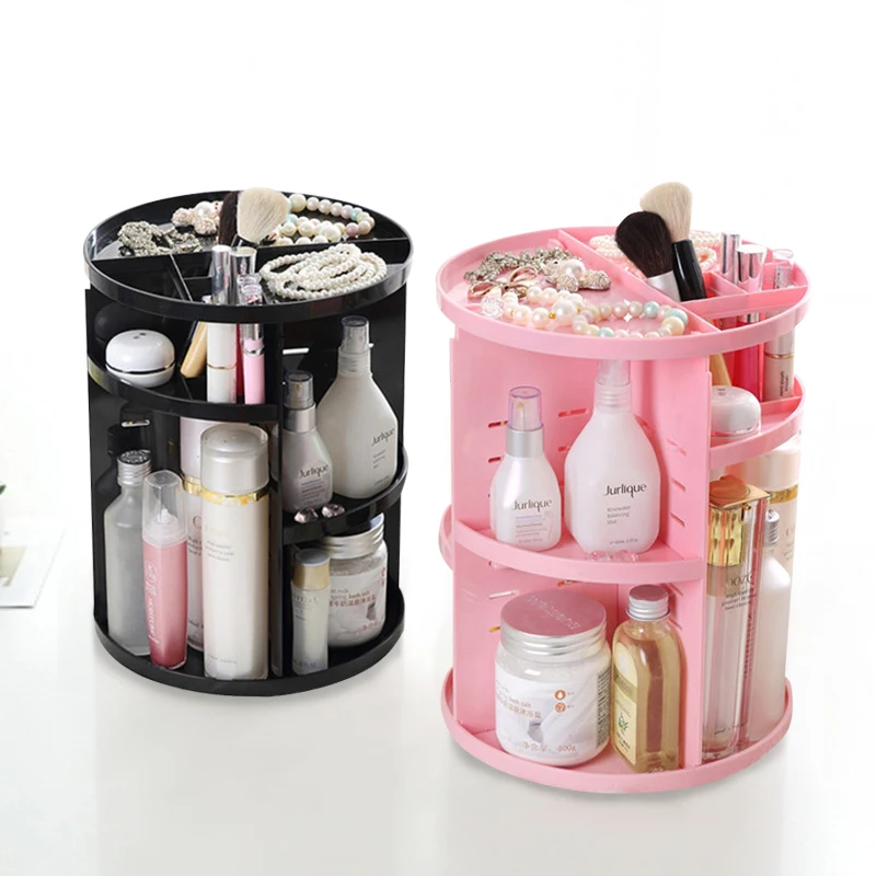 

360 Fashion-degree Rotating Makeup Tools and Accessories Organizer Brush Holder Jewelry Case Cosmetic Storage Box Shelf Holder