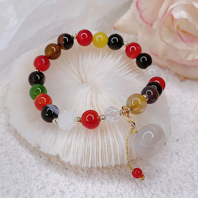 

Vintage Crystal Obsidian Natural Stone Bracelets Women Jewelry