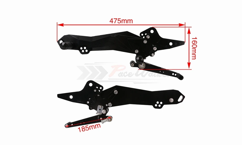 CNC мотоцикл подножка Регулируемый двигатель Rearset задний Набор подножки для Kawasaki Z800 2013