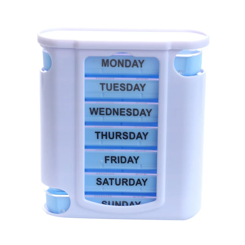 

Portable 7 Days Medicine Medical Pill Box 28 Grids Weekly Pill Case Storage Box 1 Pcs