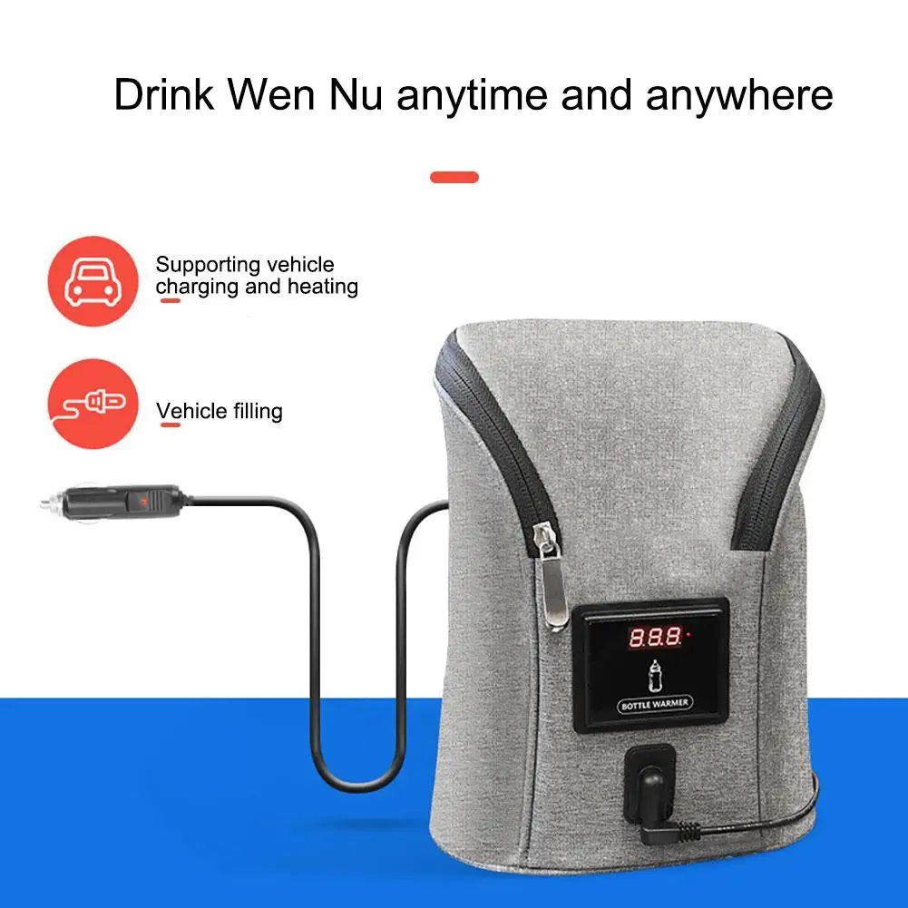 12v Универсальная автомобильная двойная бутылка с теплым молоком Портативное