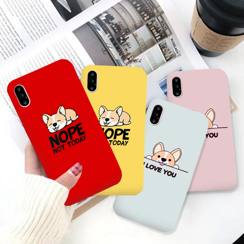 GYKZ милый чехол для влюбленных корги iPhone X XS MAX XR 7 6 6s Plus мягкий матовый телефона с