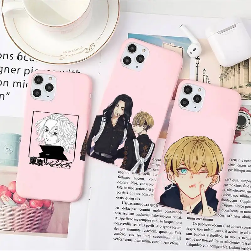 

anime Tokyo Revengers Draken Phone Case Candy Color for iPhone 6 7 8 11 12 s mini pro X XS XR MAX Plus