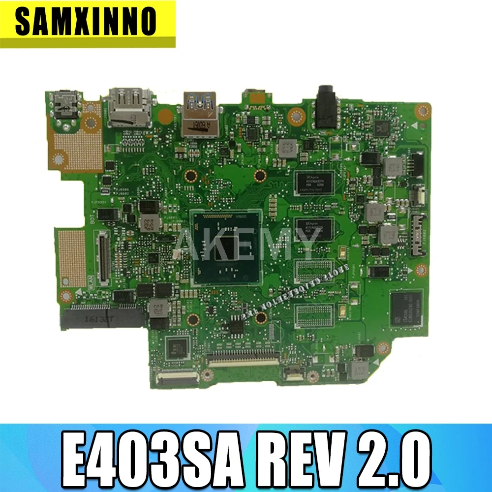 E403SA для For Asus материнская плата REV2.0 4G память на плате N3700 CPU с 128 жестким диском 100%