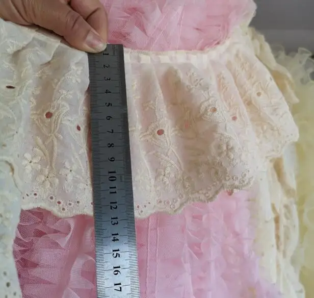 13 см широкая Роскошная вышивка желтым цветком кружевная ткань отделка тесемка