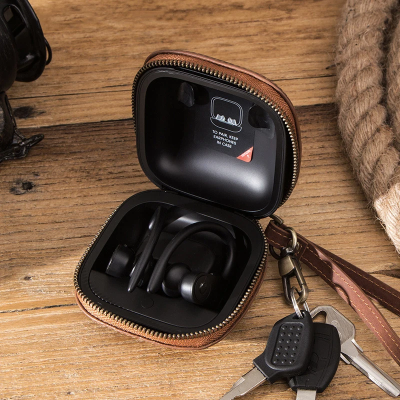Винтажный чехол Powerbeats Pro для мелочи из натуральной кожи беспроводных Bluetooth