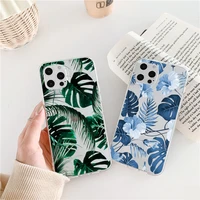 palm tree leaves plant flower soft clear phone case for iphone x xr xs max 11 12 13 pro max 7 8 plus se2 back transparent cover