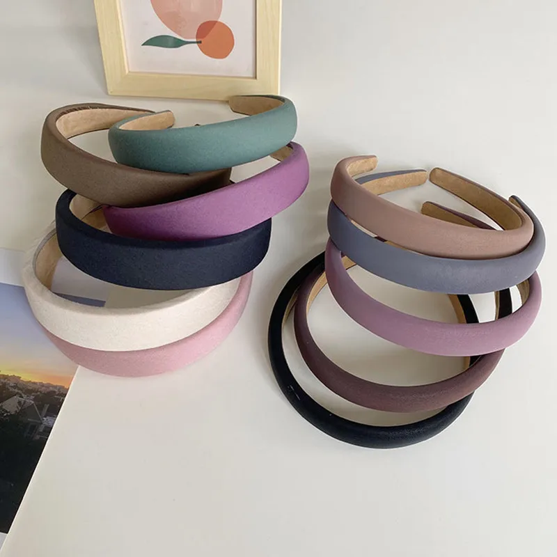 

Milk Tea Color Sponge Headband Fashion Hair Accessories Women Solid Color High Skull Hairbands Boutique Cute Hair Hoop Headwear