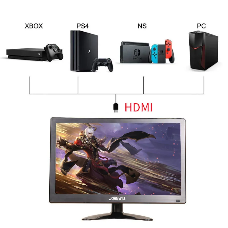 

12''1920x1080P HD Portable Display with HDMI VGA Interface LCD Gaming Monitor for PS4 Macbook Pro Home Security System