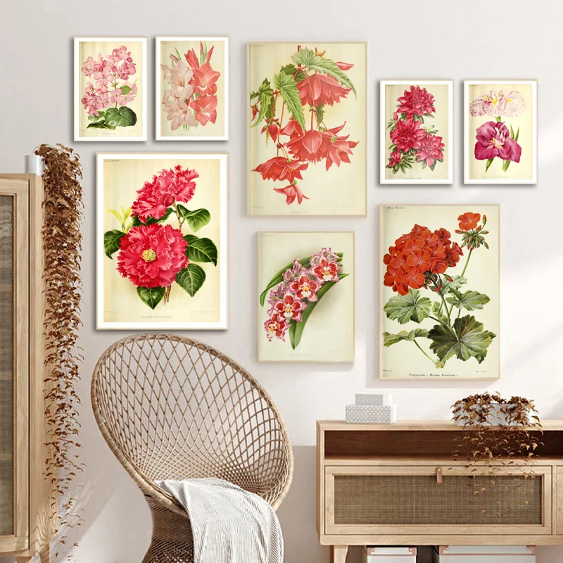 

Vintage Botanical Posters and Prints , Antique Plants Flowers Canvas Painting Wall Art Pictures for Bedroom Living Room Decor