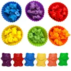 Подсчитывающие медведи со встроенной радугой Монтессори, развивающие игрушки для сортировки цветов для малышей, игрушки и