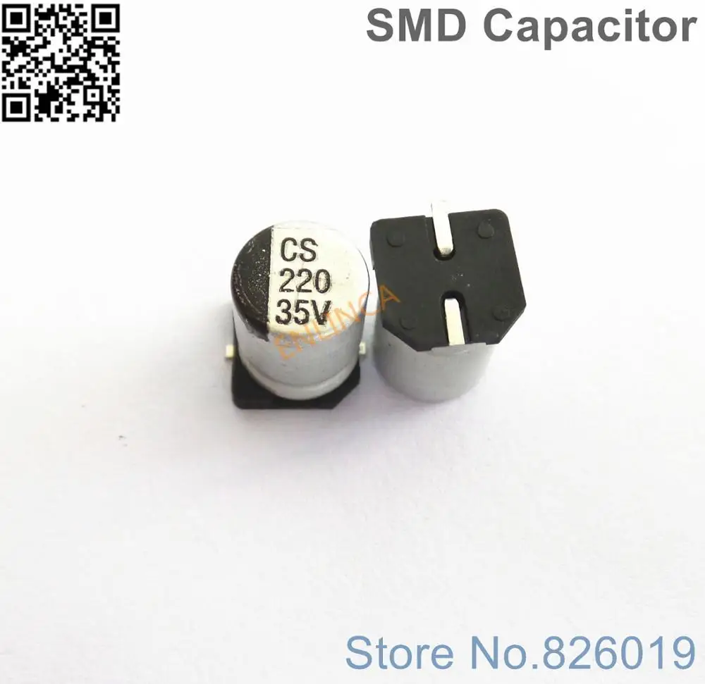 

250pcs/lot 35v 220uf SMD Aluminum Electrolytic Capacitors size 8*10.5 220uf 35v