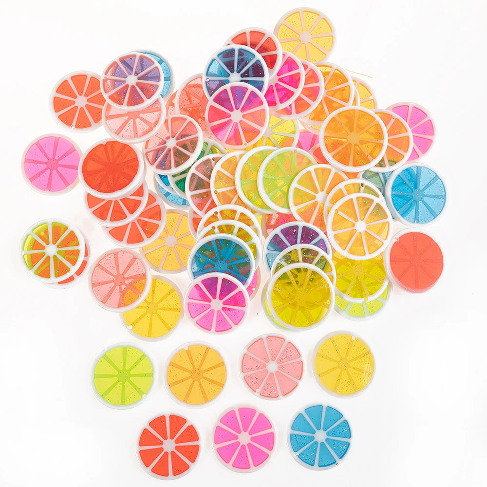 

YEYULIN 10Pcs Cute Colorful Fruit Slice Charms Resin Pendants for DIY Party Necklace Jewelry Earring Making Accessory