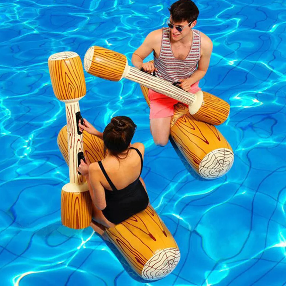 

4PCS/Set Swimming Pool Float Game Inflatable Water Sports Bumper Toys For Adult Children Party Gladiator Raft Kickboard Pool Toy